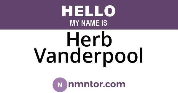 Herb Vanderpool