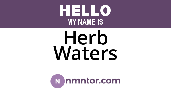 Herb Waters