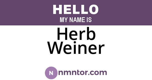 Herb Weiner