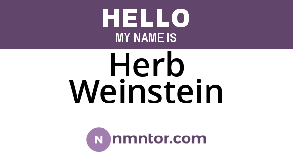 Herb Weinstein