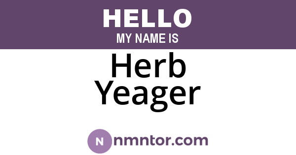 Herb Yeager