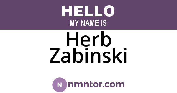 Herb Zabinski
