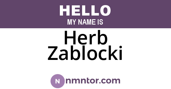 Herb Zablocki