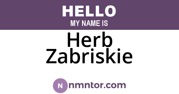 Herb Zabriskie