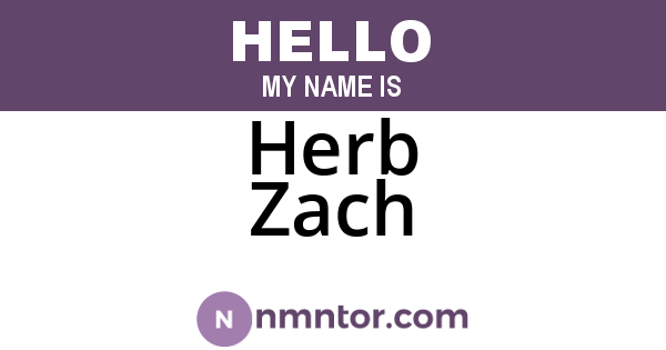 Herb Zach