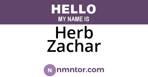 Herb Zachar