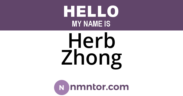 Herb Zhong