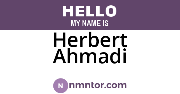 Herbert Ahmadi