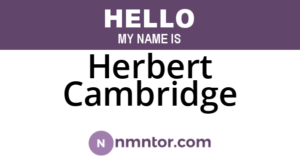 Herbert Cambridge