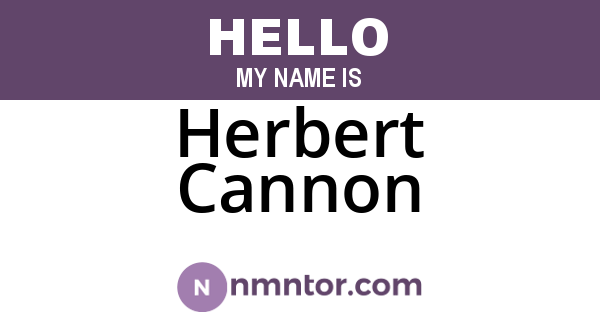 Herbert Cannon