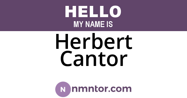 Herbert Cantor