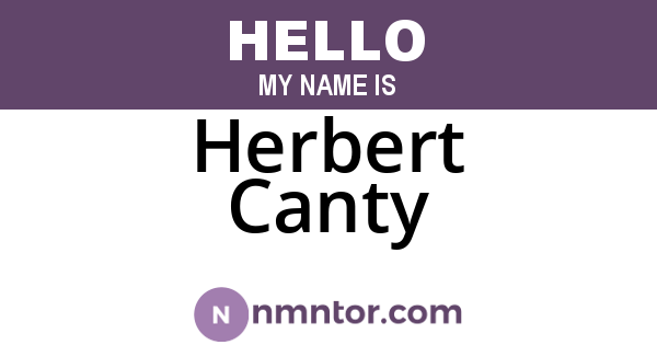 Herbert Canty