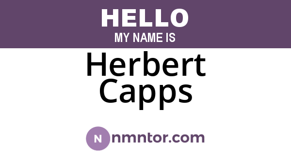 Herbert Capps