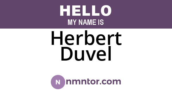 Herbert Duvel