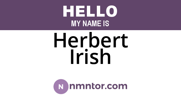 Herbert Irish