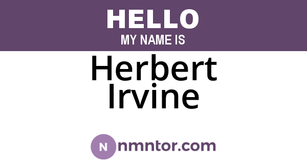 Herbert Irvine