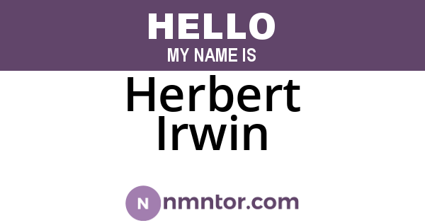 Herbert Irwin