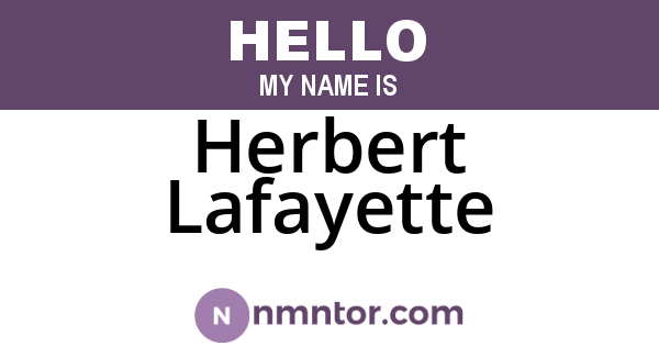 Herbert Lafayette