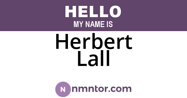 Herbert Lall