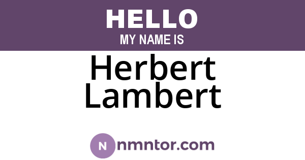 Herbert Lambert