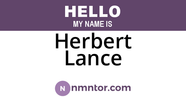 Herbert Lance