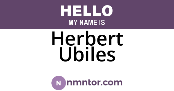 Herbert Ubiles