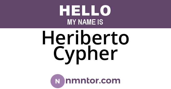 Heriberto Cypher