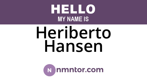Heriberto Hansen