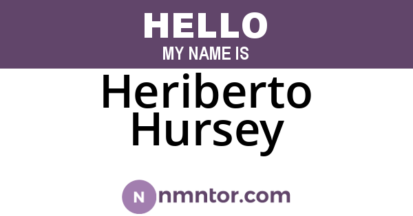Heriberto Hursey