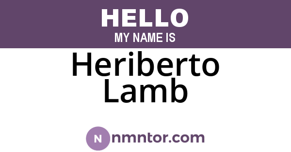 Heriberto Lamb