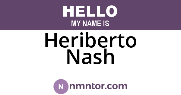 Heriberto Nash