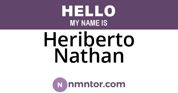 Heriberto Nathan