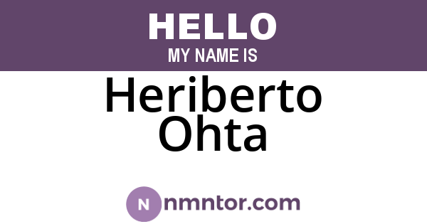 Heriberto Ohta