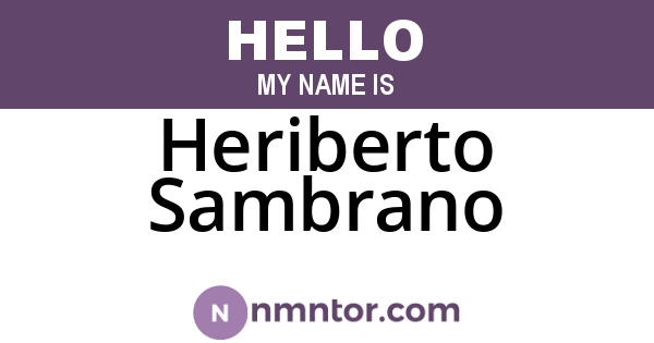 Heriberto Sambrano