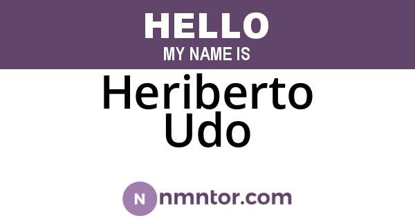 Heriberto Udo