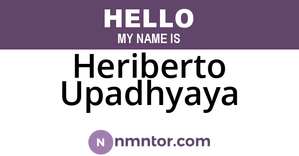 Heriberto Upadhyaya