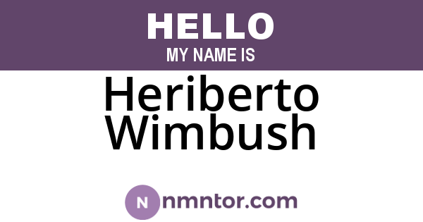 Heriberto Wimbush