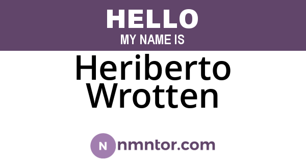 Heriberto Wrotten