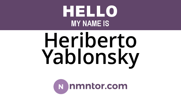 Heriberto Yablonsky