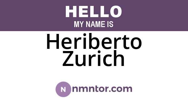 Heriberto Zurich