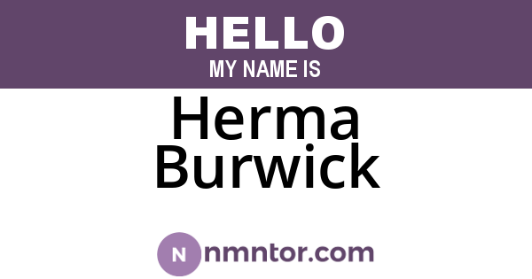 Herma Burwick