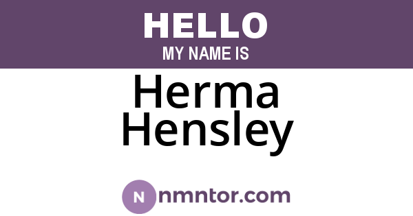 Herma Hensley