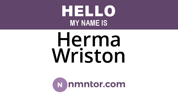 Herma Wriston
