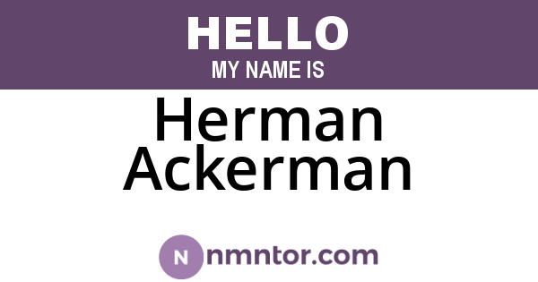 Herman Ackerman