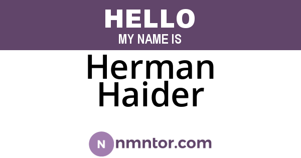 Herman Haider