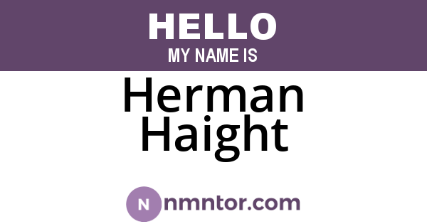 Herman Haight