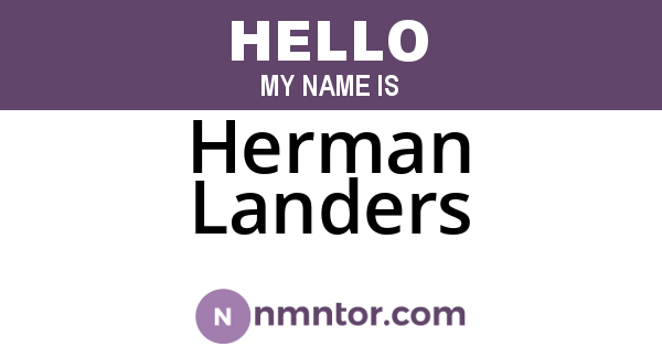 Herman Landers