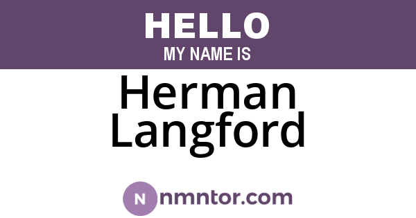 Herman Langford