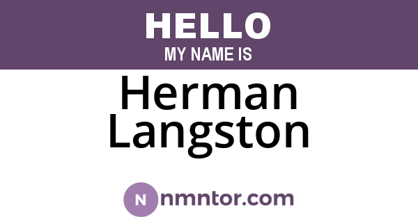 Herman Langston