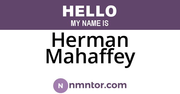 Herman Mahaffey